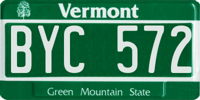 VT license plate BYC572