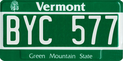 VT license plate BYC577