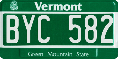 VT license plate BYC582