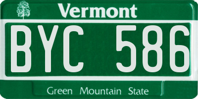 VT license plate BYC586