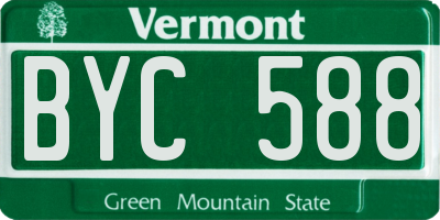 VT license plate BYC588