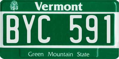 VT license plate BYC591