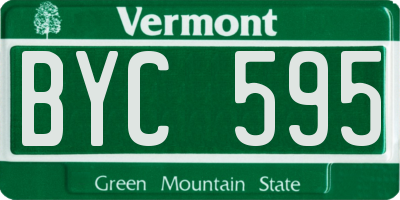 VT license plate BYC595