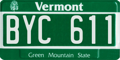 VT license plate BYC611