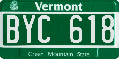 VT license plate BYC618