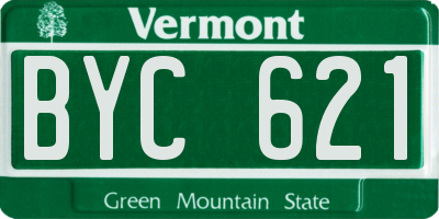 VT license plate BYC621