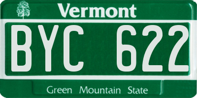 VT license plate BYC622