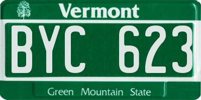 VT license plate BYC623