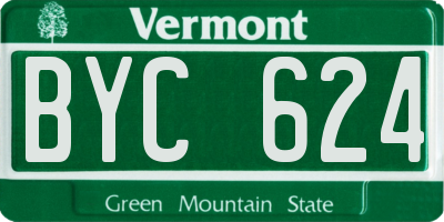 VT license plate BYC624