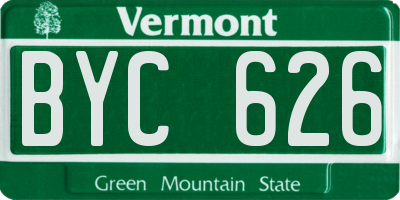 VT license plate BYC626