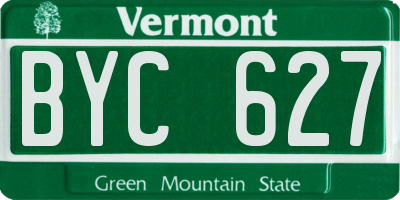 VT license plate BYC627