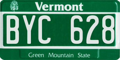 VT license plate BYC628