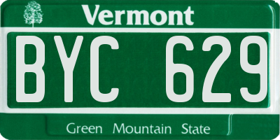 VT license plate BYC629