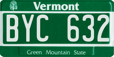 VT license plate BYC632