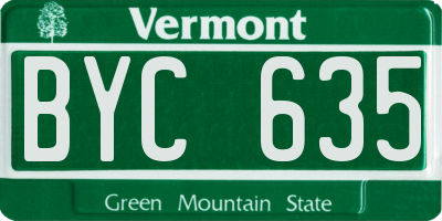 VT license plate BYC635