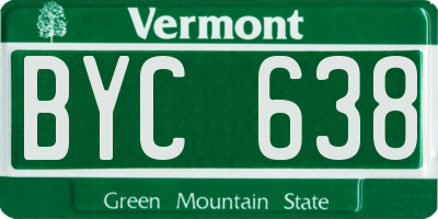 VT license plate BYC638