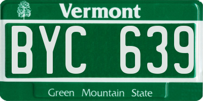 VT license plate BYC639