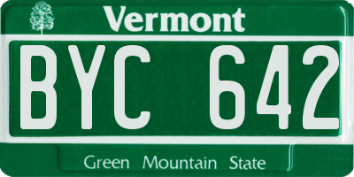 VT license plate BYC642