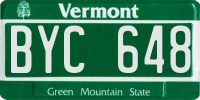 VT license plate BYC648