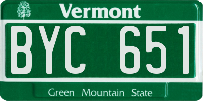 VT license plate BYC651