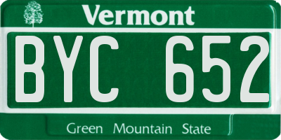 VT license plate BYC652