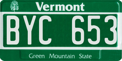 VT license plate BYC653