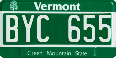 VT license plate BYC655