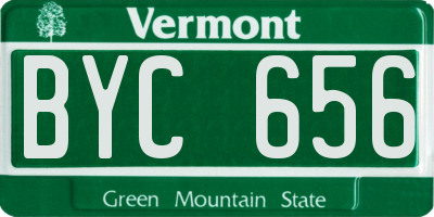 VT license plate BYC656