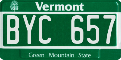 VT license plate BYC657
