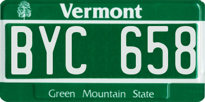 VT license plate BYC658