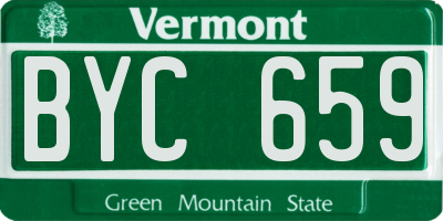 VT license plate BYC659