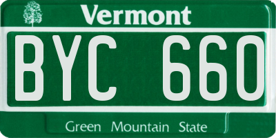 VT license plate BYC660
