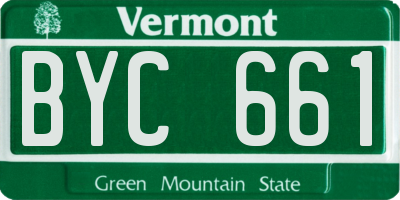 VT license plate BYC661