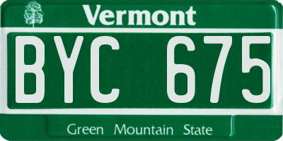VT license plate BYC675