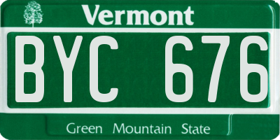 VT license plate BYC676