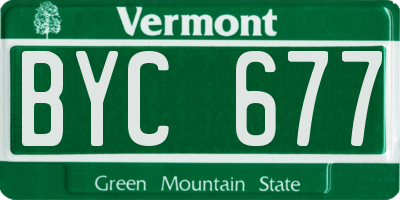 VT license plate BYC677
