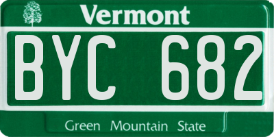 VT license plate BYC682