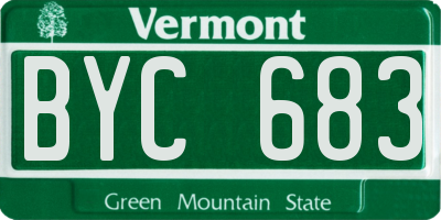 VT license plate BYC683