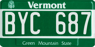 VT license plate BYC687