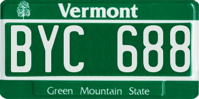 VT license plate BYC688