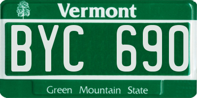 VT license plate BYC690