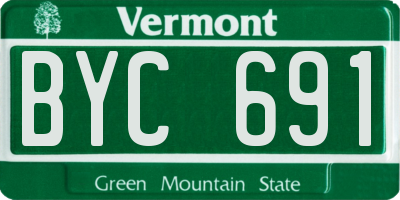 VT license plate BYC691