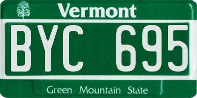 VT license plate BYC695