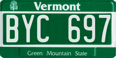 VT license plate BYC697