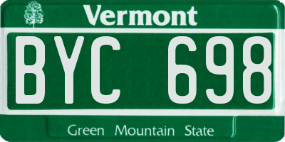 VT license plate BYC698