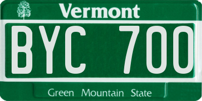 VT license plate BYC700