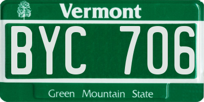 VT license plate BYC706