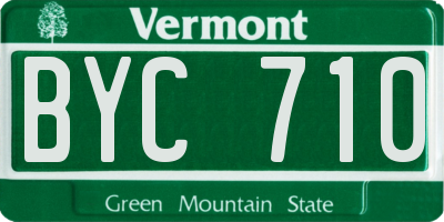 VT license plate BYC710