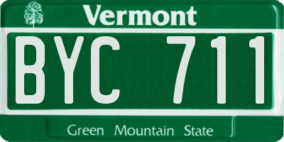 VT license plate BYC711
