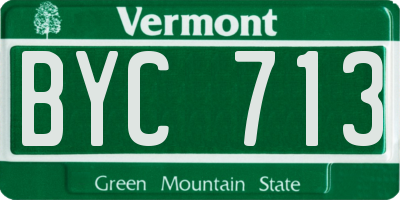 VT license plate BYC713